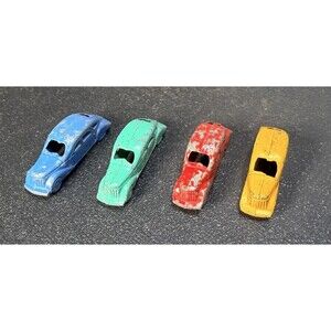 Lot 0f 4 1920's Cracker Jack Prizes-Metal Chrysler Air-Flow Coupe Car